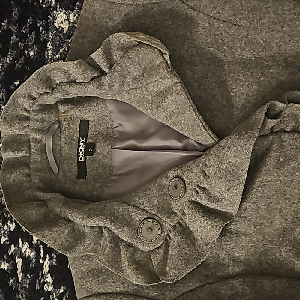 Dkny Ruffle Wool Blend Snap Button Down Donna Kar… - image 4